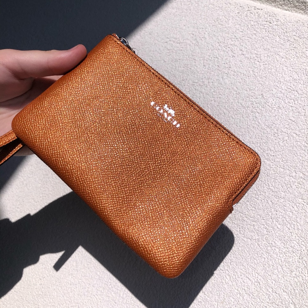 Orange coach wristlet